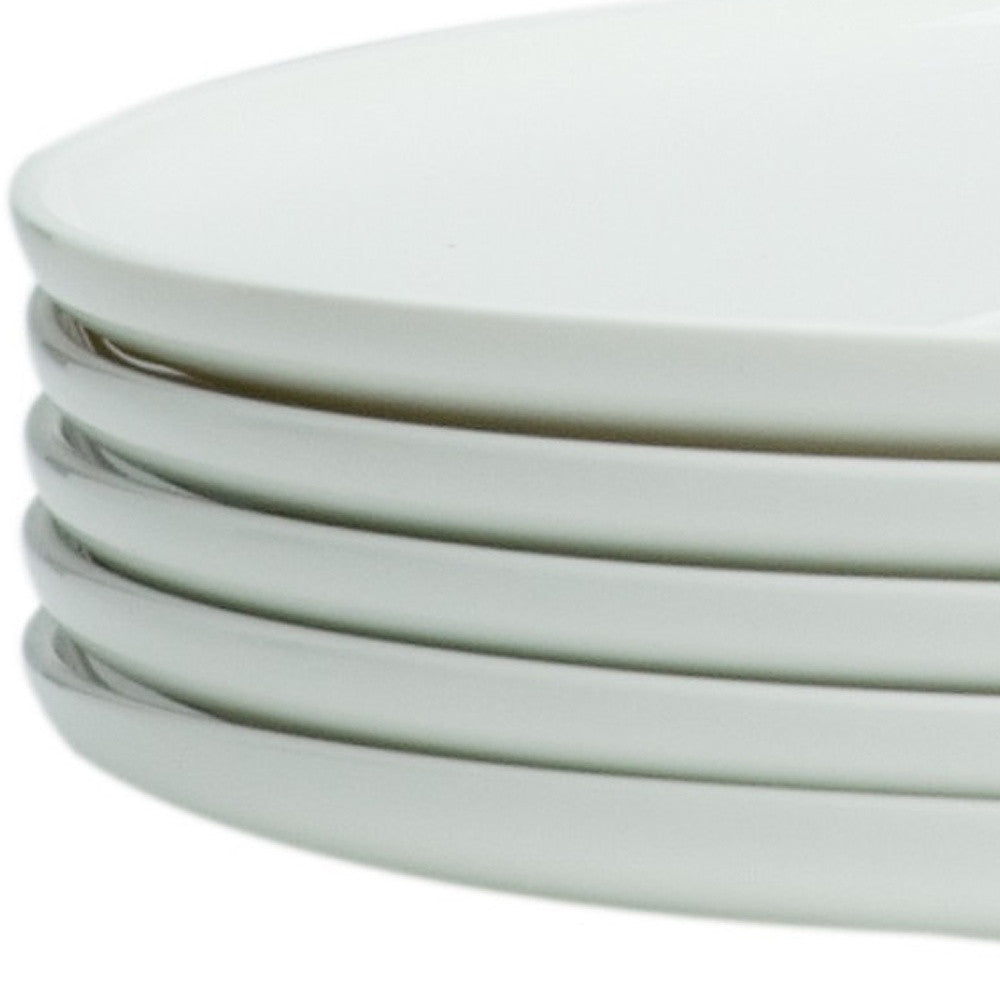 LuxxHomes  White Six Piece Round Coupe Porcelain Service For Six Dinner Plate Set