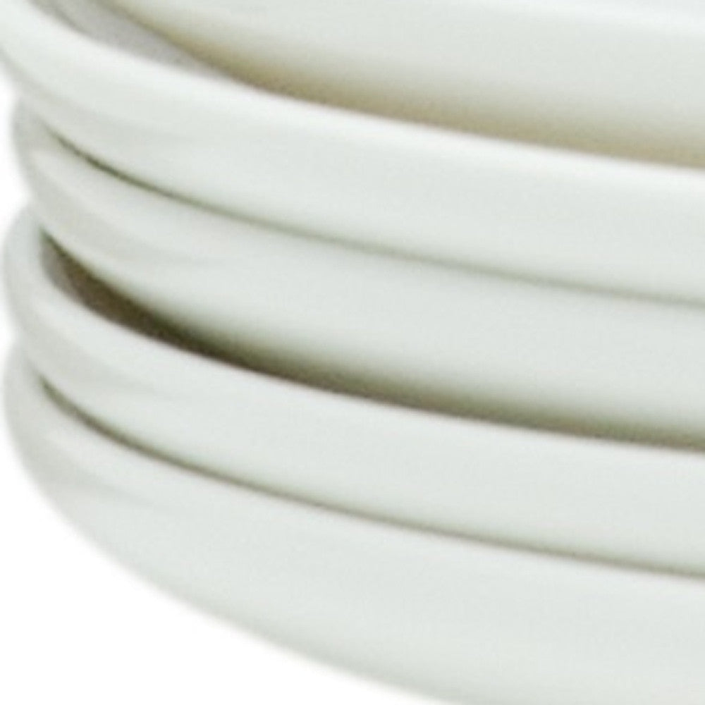 LuxxHomes  White Six Piece Porcelain Service For Six Salad Plate Set