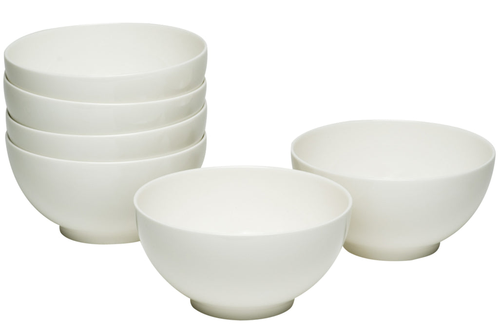 LuxxHomes  White Six Piece Porcelain Service For Six Bowl Set