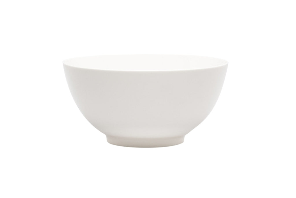 LuxxHomes  White Porcelain Large Round Serve Bowl