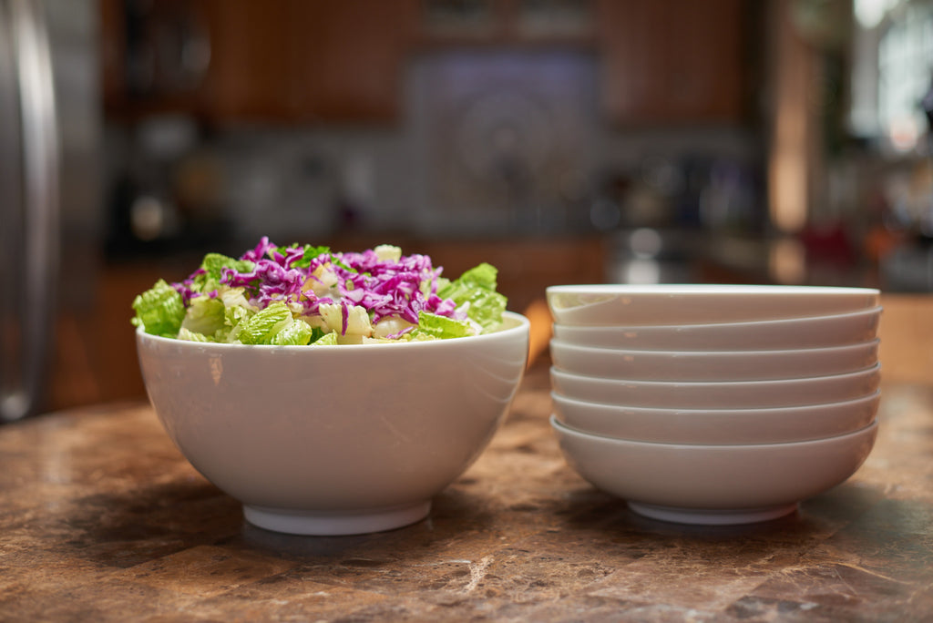 LuxxHomes  White Porcelain Large Round Serve Bowl