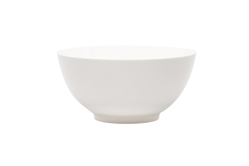 LuxxHomes  White Porcelain Large Round Serve Bowl