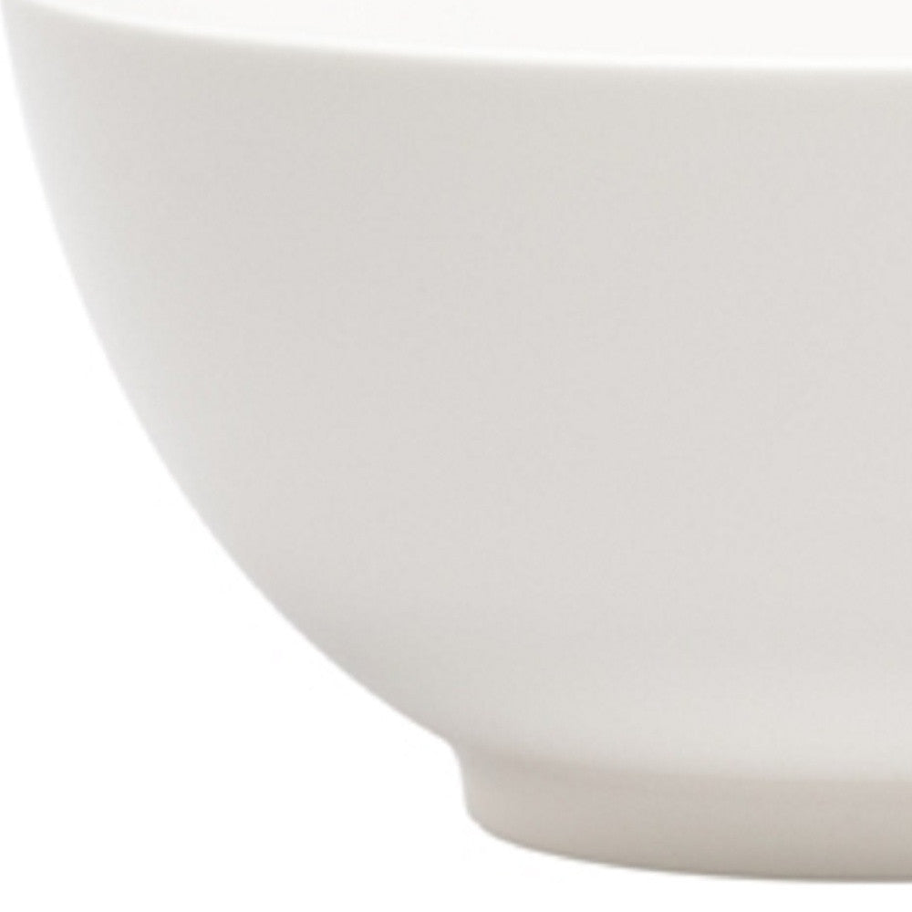 LuxxHomes  White Porcelain Large Round Serve Bowl