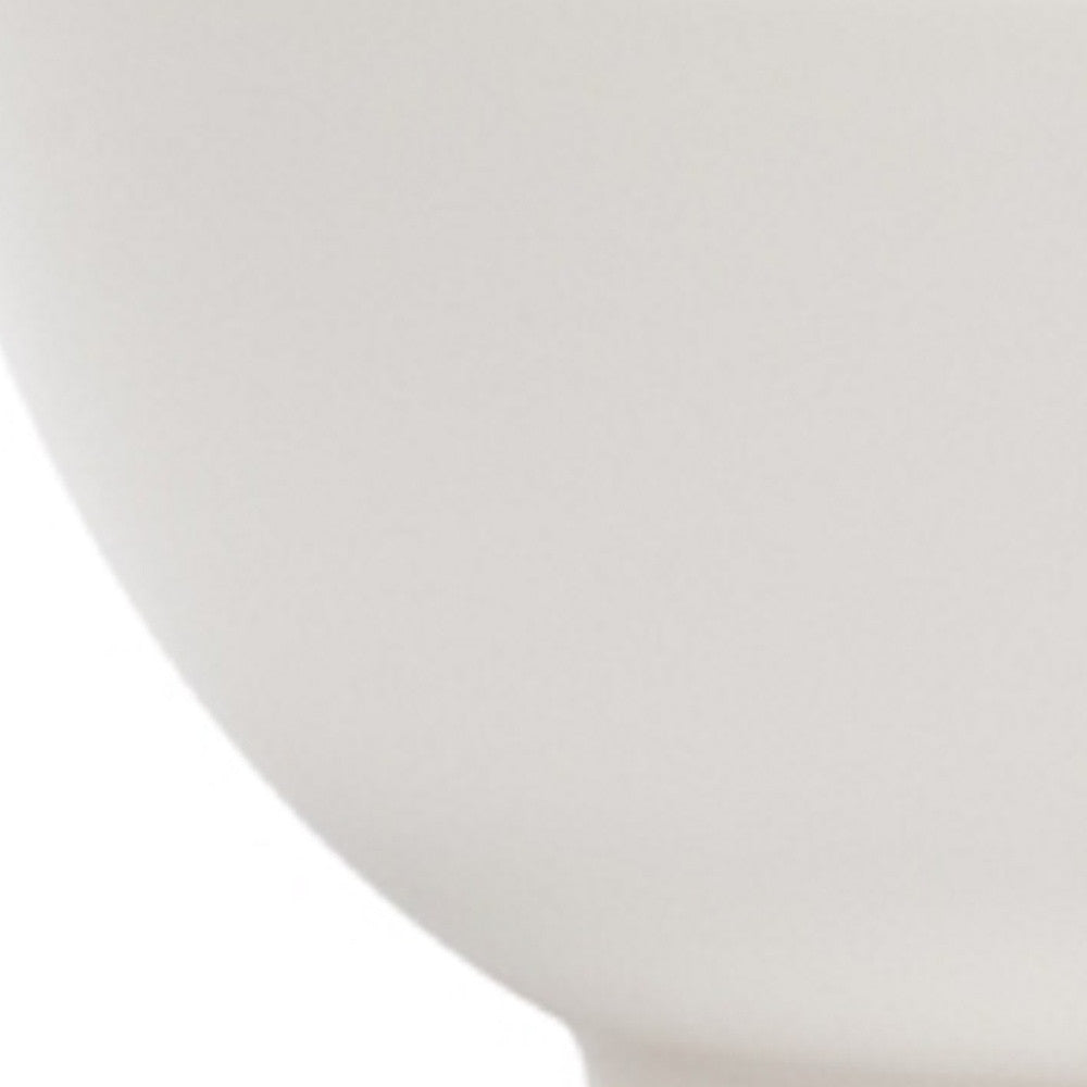 LuxxHomes  White Porcelain Large Round Serve Bowl