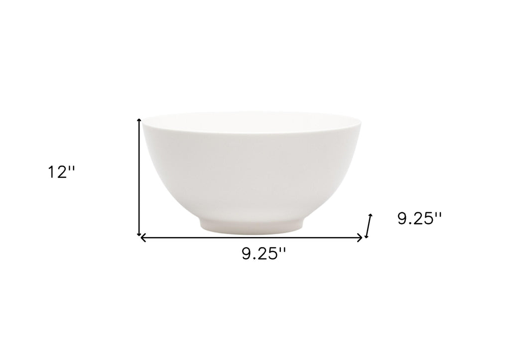 LuxxHomes  White Porcelain Large Round Serve Bowl