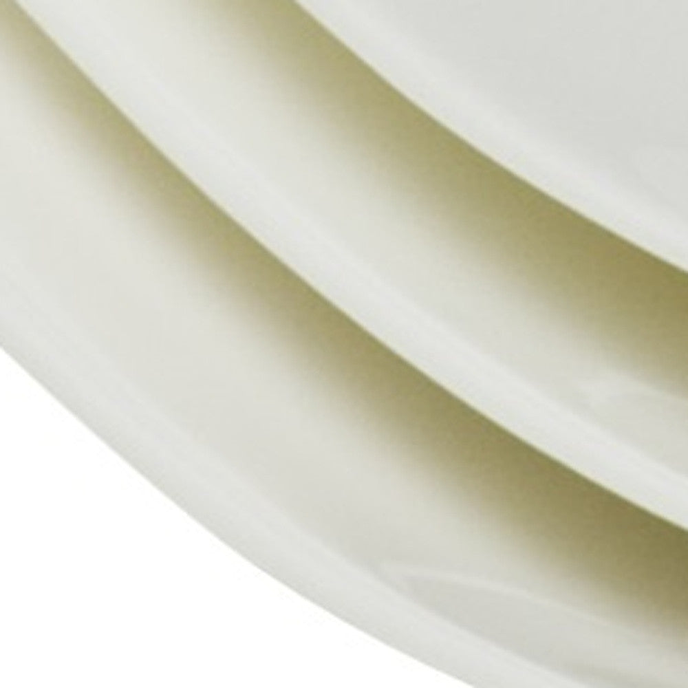 LuxxHomes  White Six Piece Square Bone China Service For Six Salad Plate Set