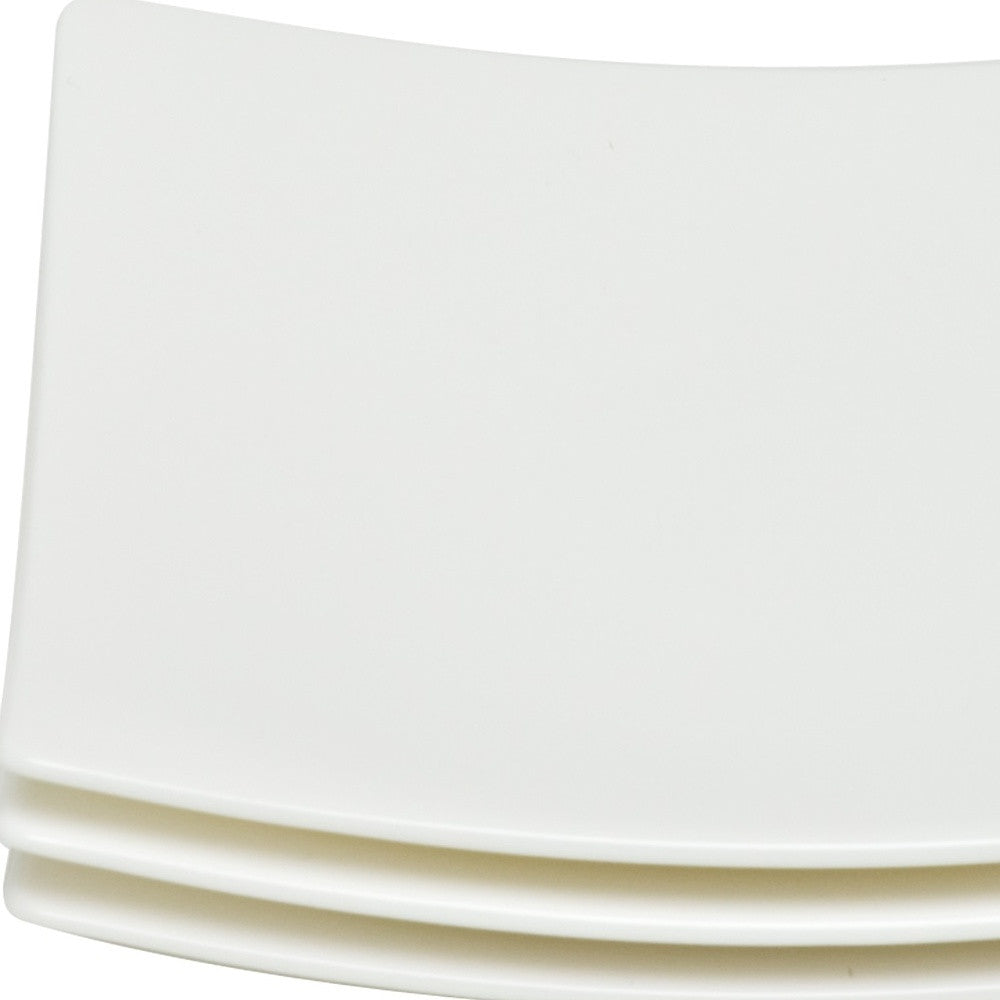 LuxxHomes  White Six Piece Square Bone China Service For Six Bread and Butter Set