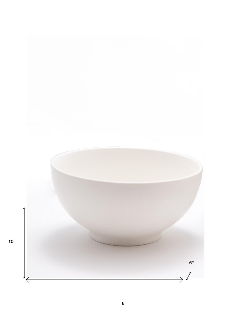 LuxxHomes  White Four Piece Porcelain Service For Four Bowl Set