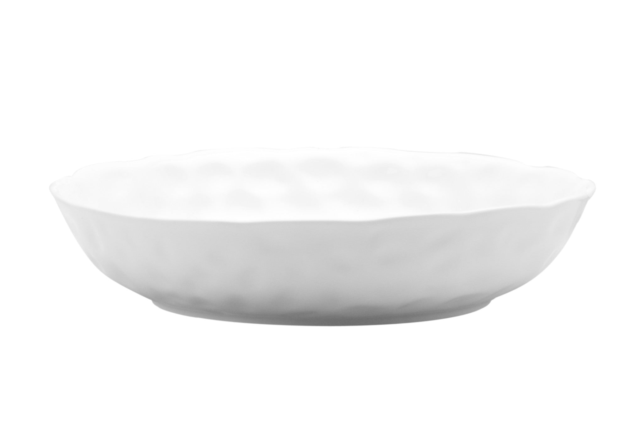 LuxxHomes  White Six Piece Round Pebbled Porcelain Service For Six Bowl Set