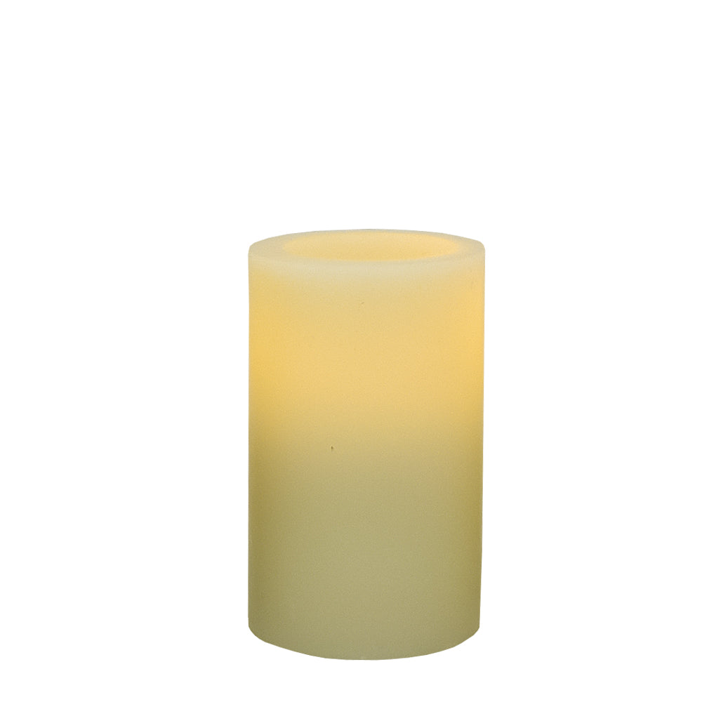 LuxxHomes  5" Ivory Flameless Pillar Candle