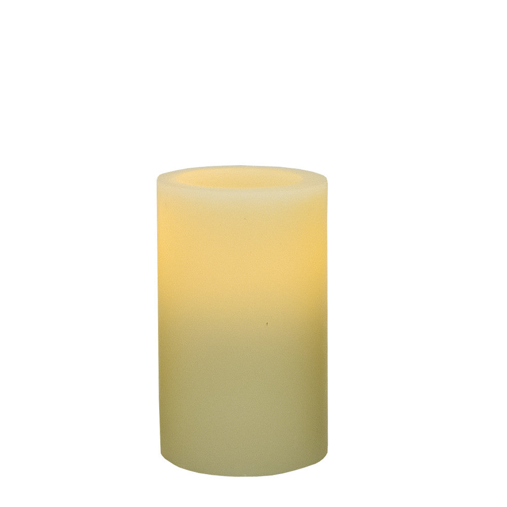 LuxxHomes  5" Ivory Flameless Pillar Candle