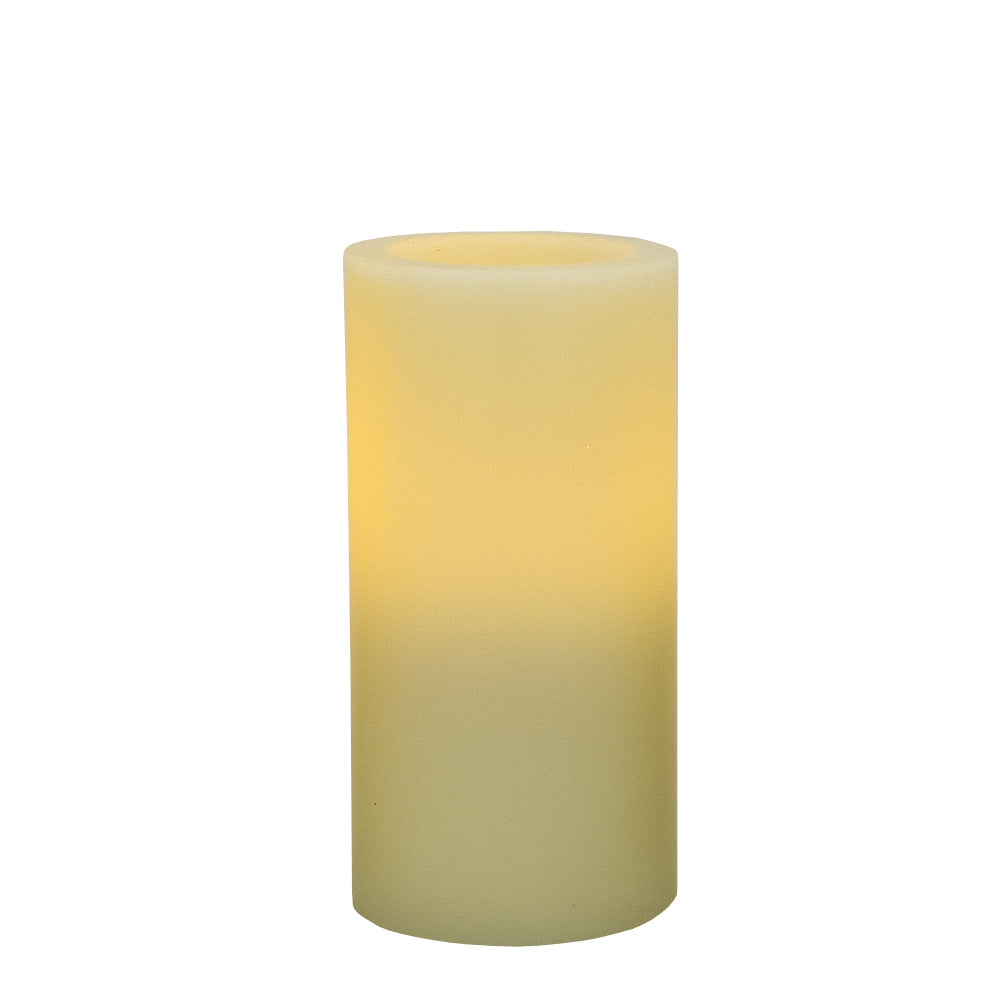 LuxxHomes  6" Ivory Flameless Pillar Candle