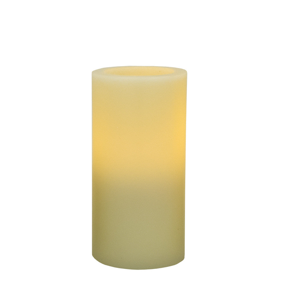 LuxxHomes  6" Ivory Flameless Pillar Candle