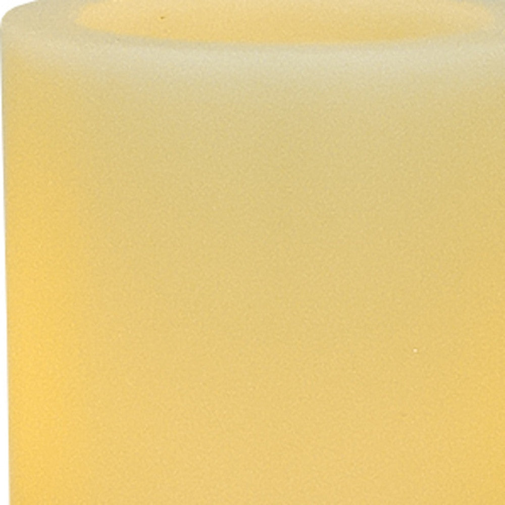 LuxxHomes  6" Ivory Flameless Pillar Candle