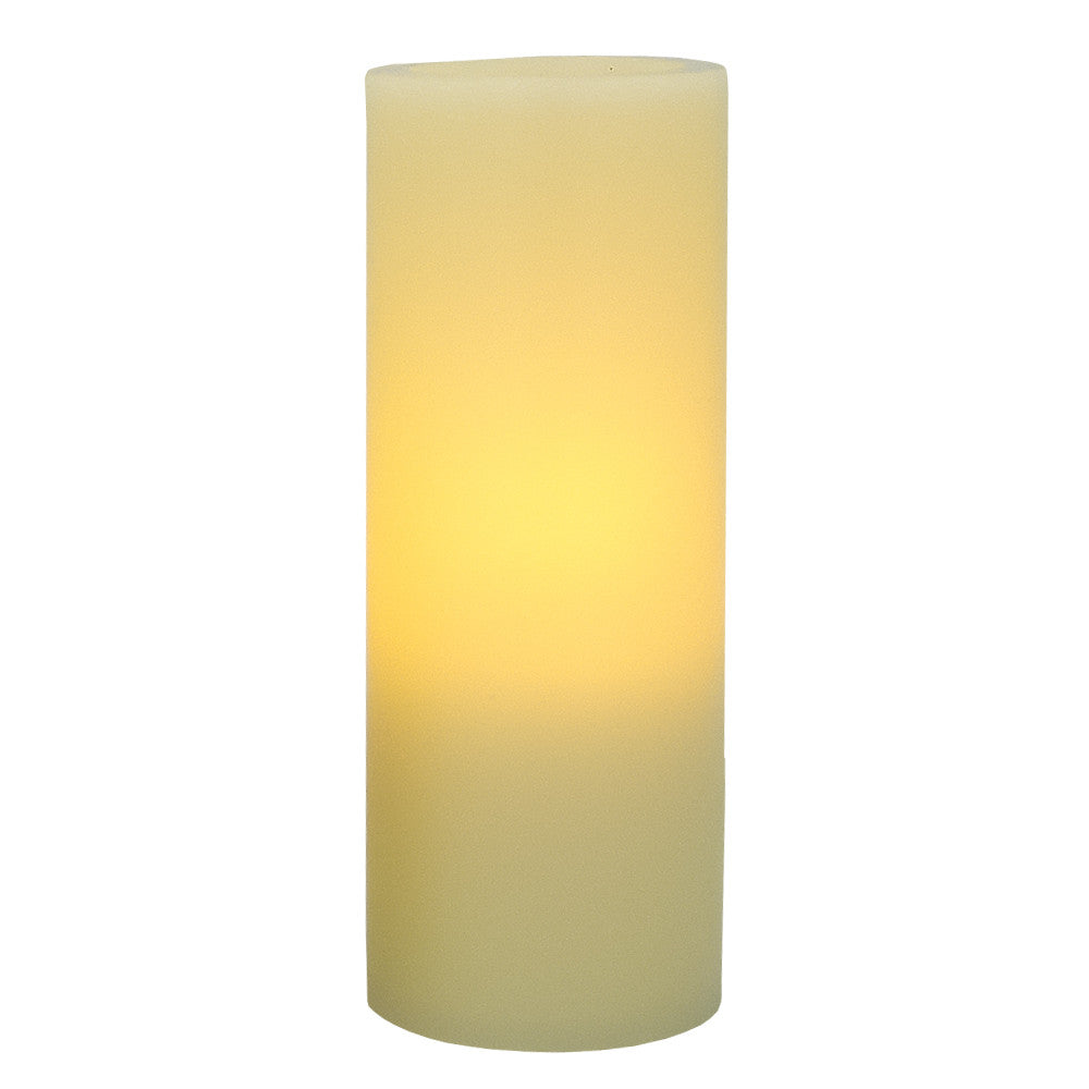 LuxxHomes  8" Ivory Flameless Pillar Candle