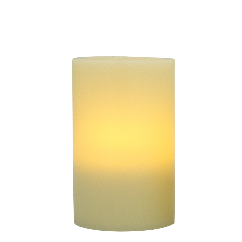 LuxxHomes  6" Ivory Flameless Pillar Candle