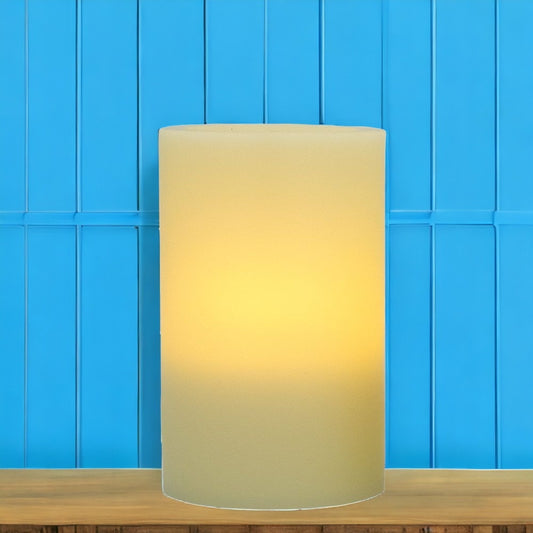 LuxxHomes  6" Ivory Flameless Pillar Candle