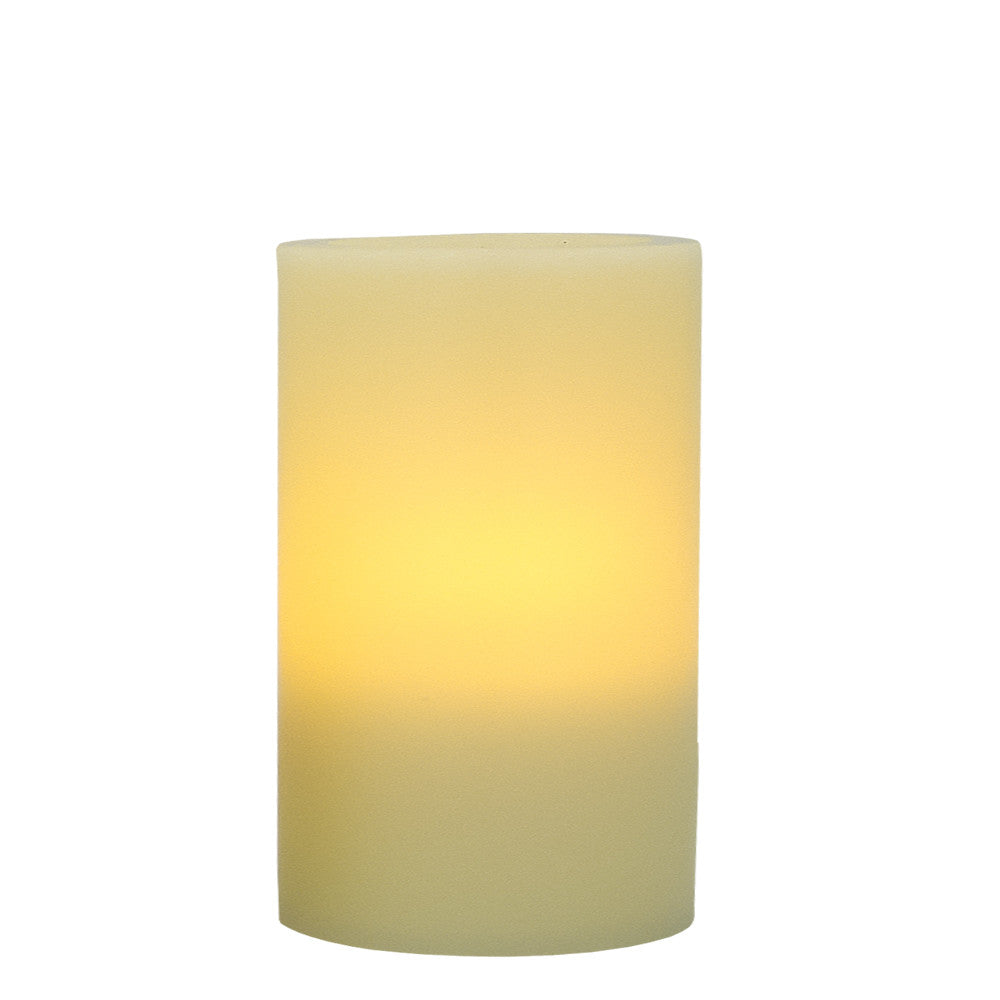 LuxxHomes  6" Ivory Flameless Pillar Candle