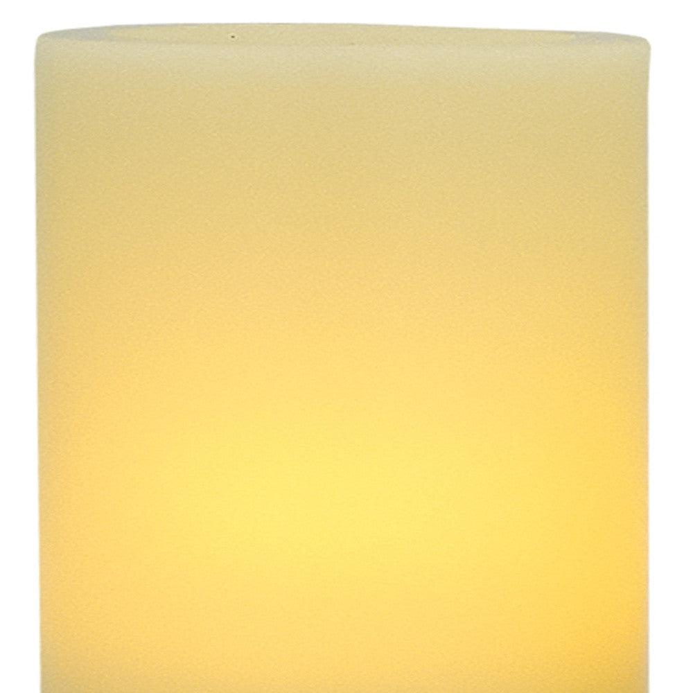 LuxxHomes  6" Ivory Flameless Pillar Candle