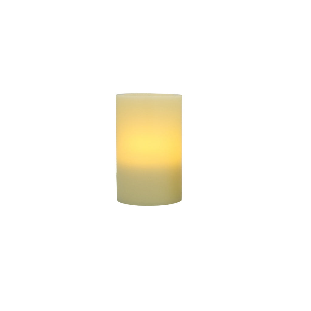 LuxxHomes  6" Ivory Flameless Pillar Candle