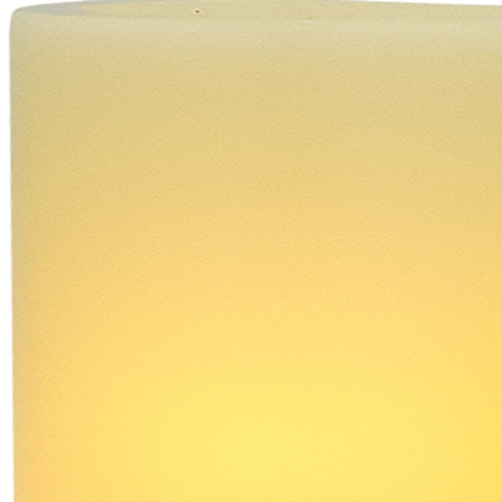 LuxxHomes  6" Ivory Flameless Pillar Candle