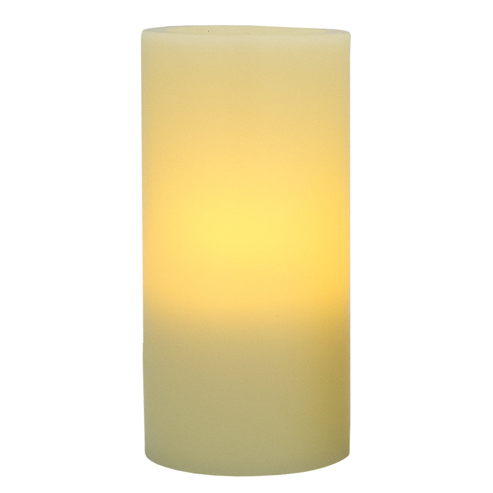 LuxxHomes  8" Ivory Flameless Pillar Candle