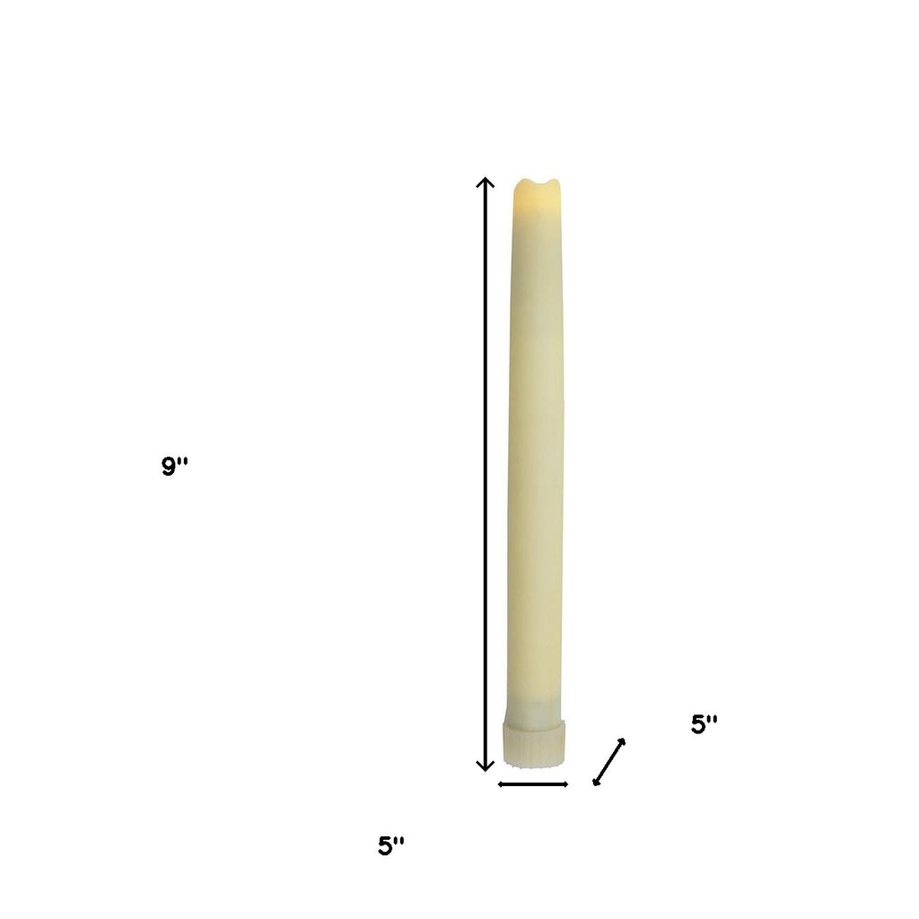 LuxxHomes  Set of Two Ivory Flameless Taper Candle