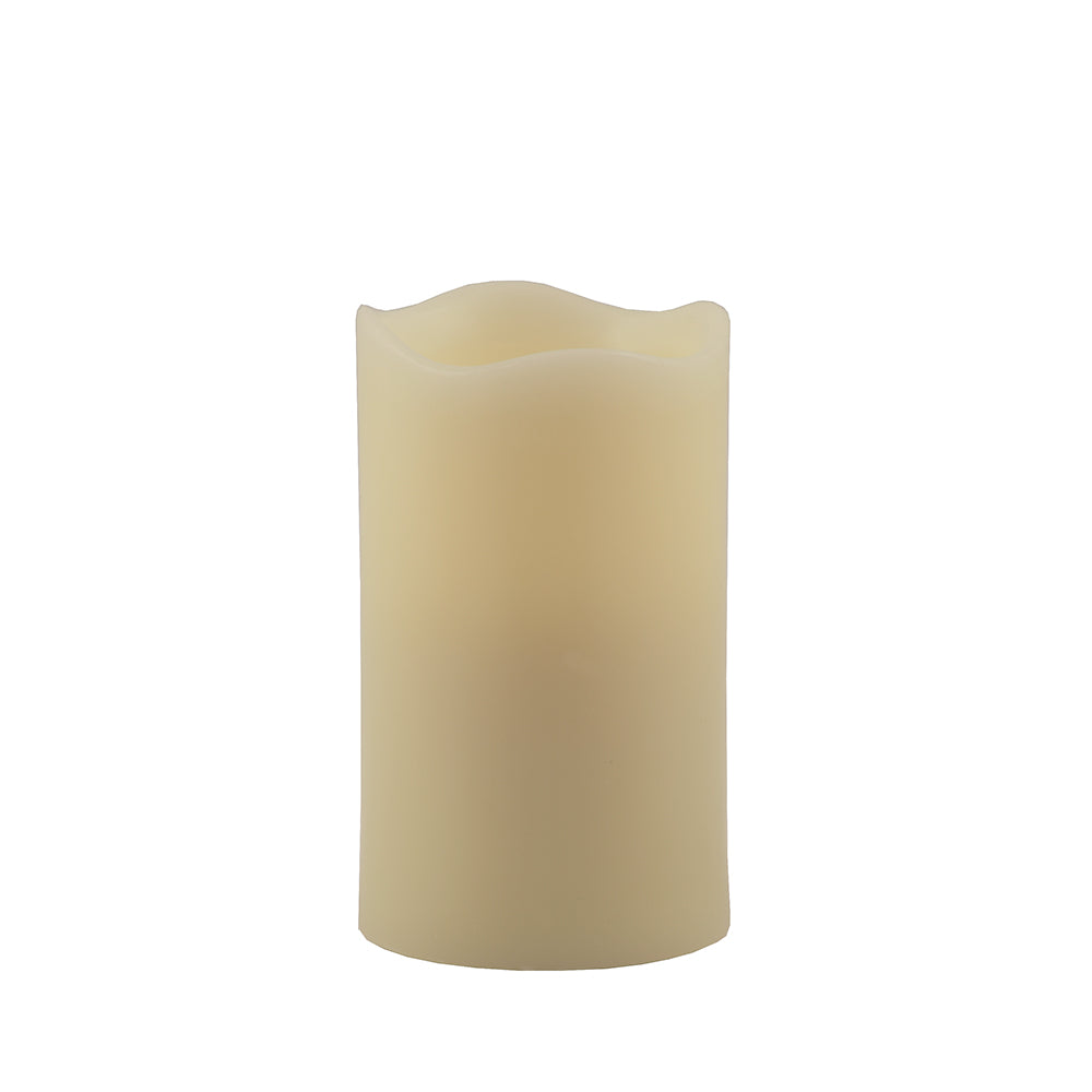 LuxxHomes  5" Ivory Flameless Pillar Candle