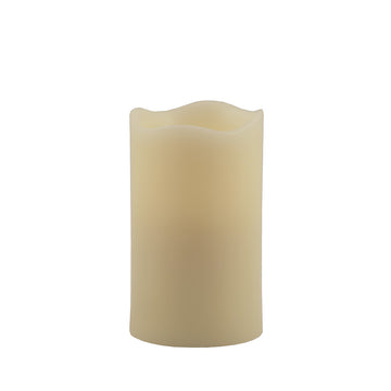 LuxxHomes  5" Ivory Flameless Pillar Candle