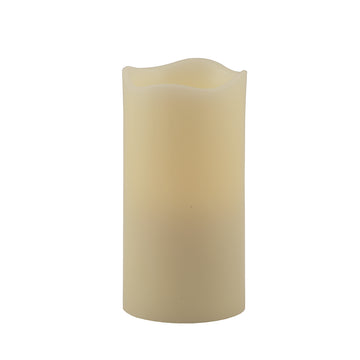 LuxxHomes  6" Ivory Flameless Pillar Candle