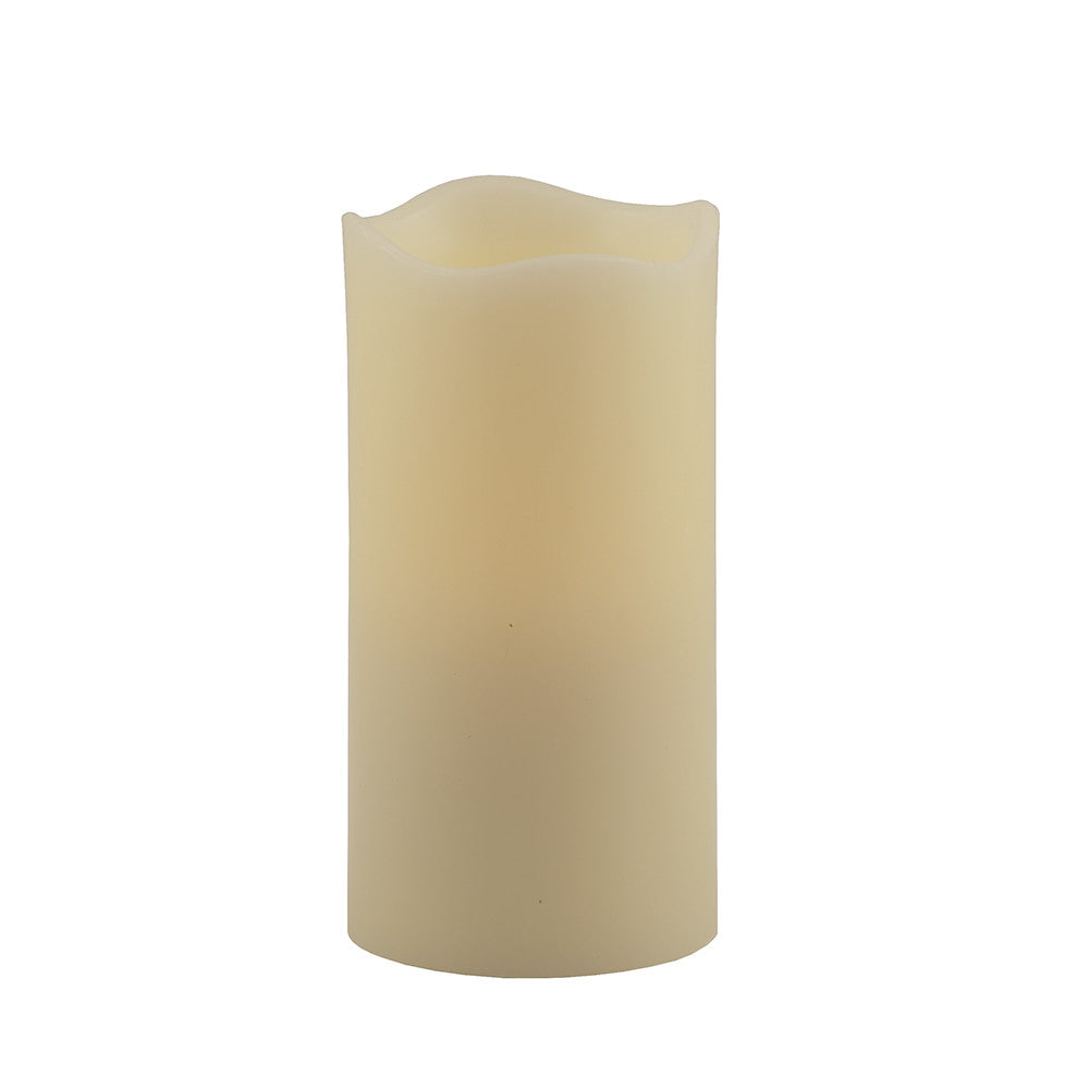 LuxxHomes  6" Ivory Flameless Pillar Candle