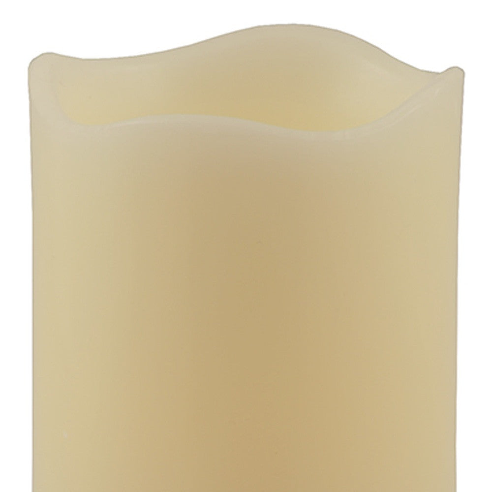 LuxxHomes  6" Ivory Flameless Pillar Candle