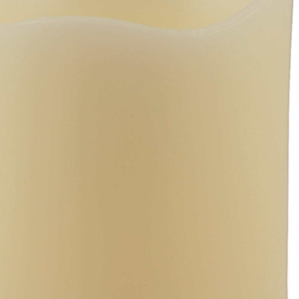 LuxxHomes  6" Ivory Flameless Pillar Candle