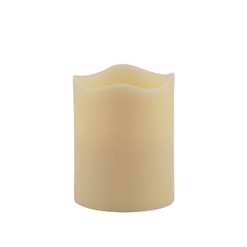 LuxxHomes  5" Ivory Flameless Pillar Candle