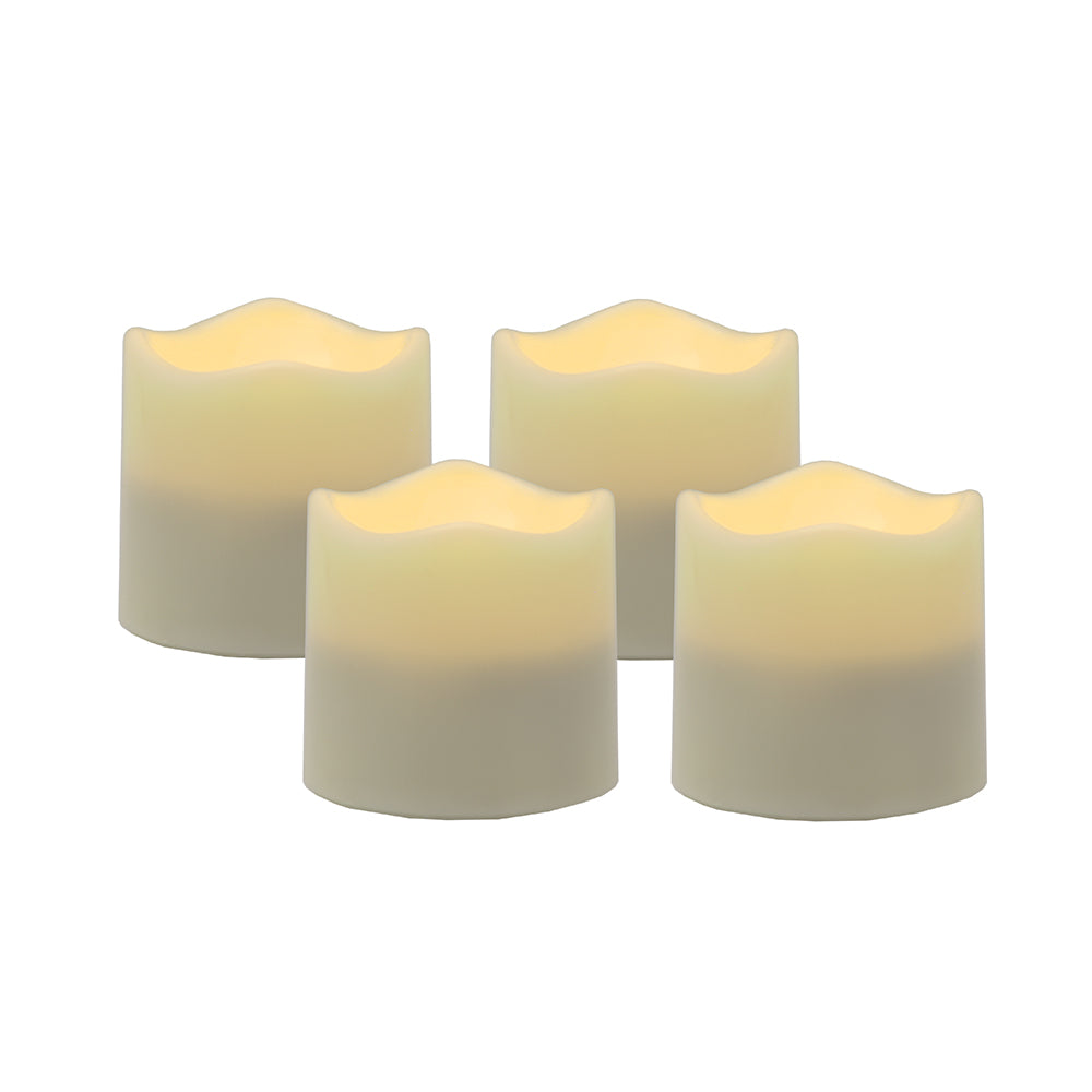 LuxxHomes  Set of Four Ivory Flameless Tealight Candle