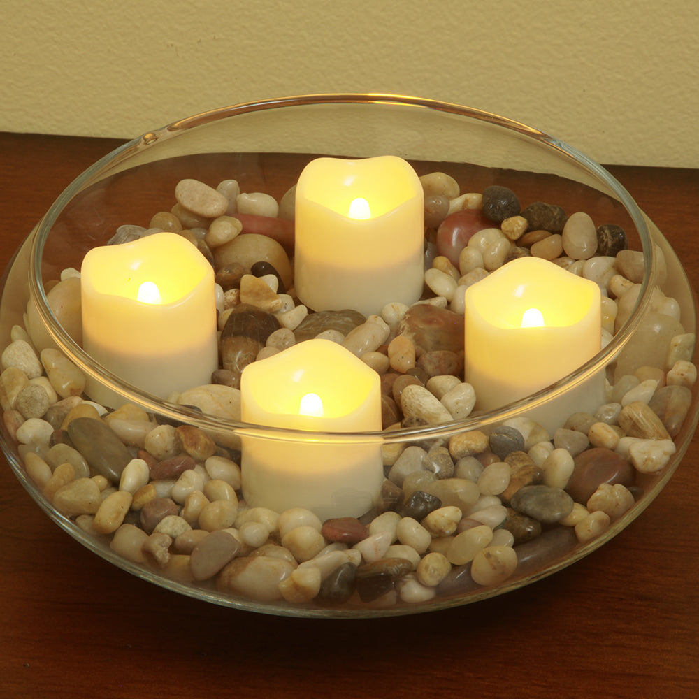 LuxxHomes  Set of Four Ivory Flameless Tealight Candle