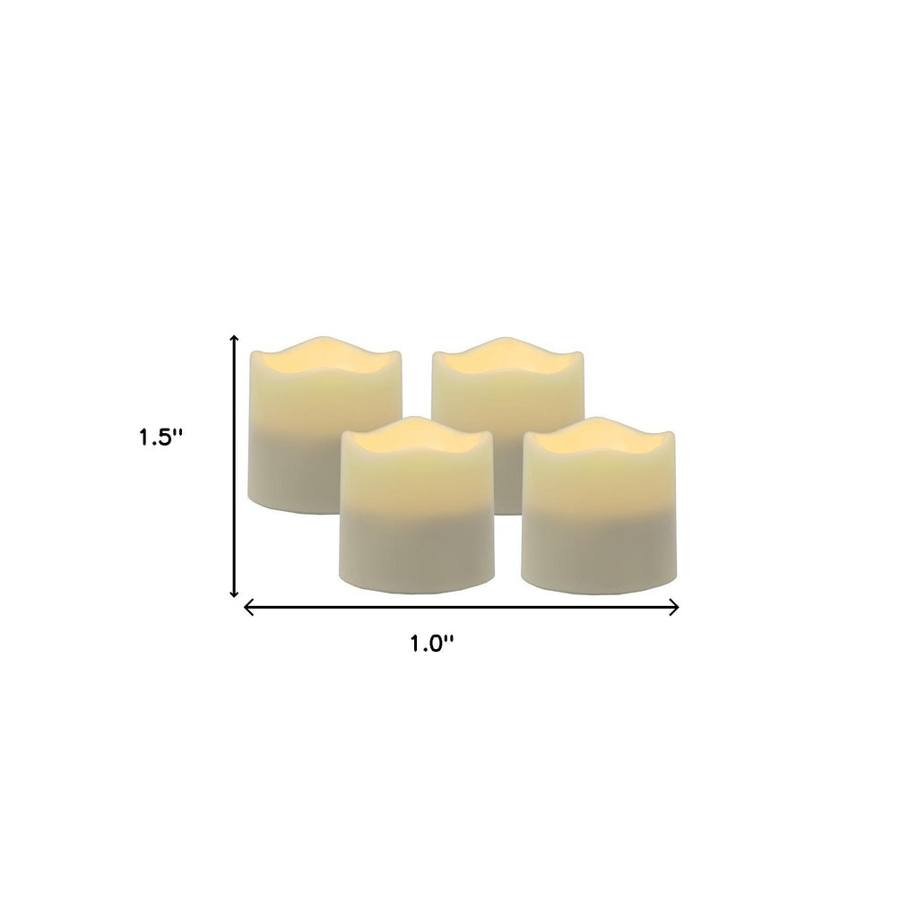 LuxxHomes  Set of Four Ivory Flameless Tealight Candle