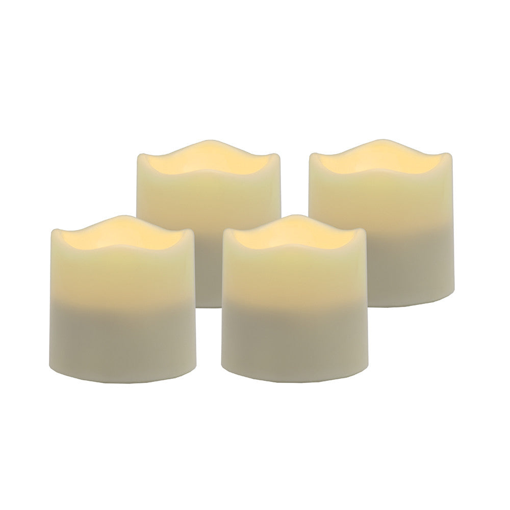 LuxxHomes  Set of Four Ivory Flameless Tealight Candle