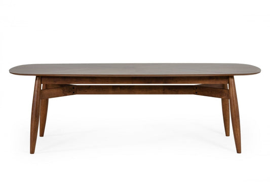 95" Brown Solid Wood Dining Table