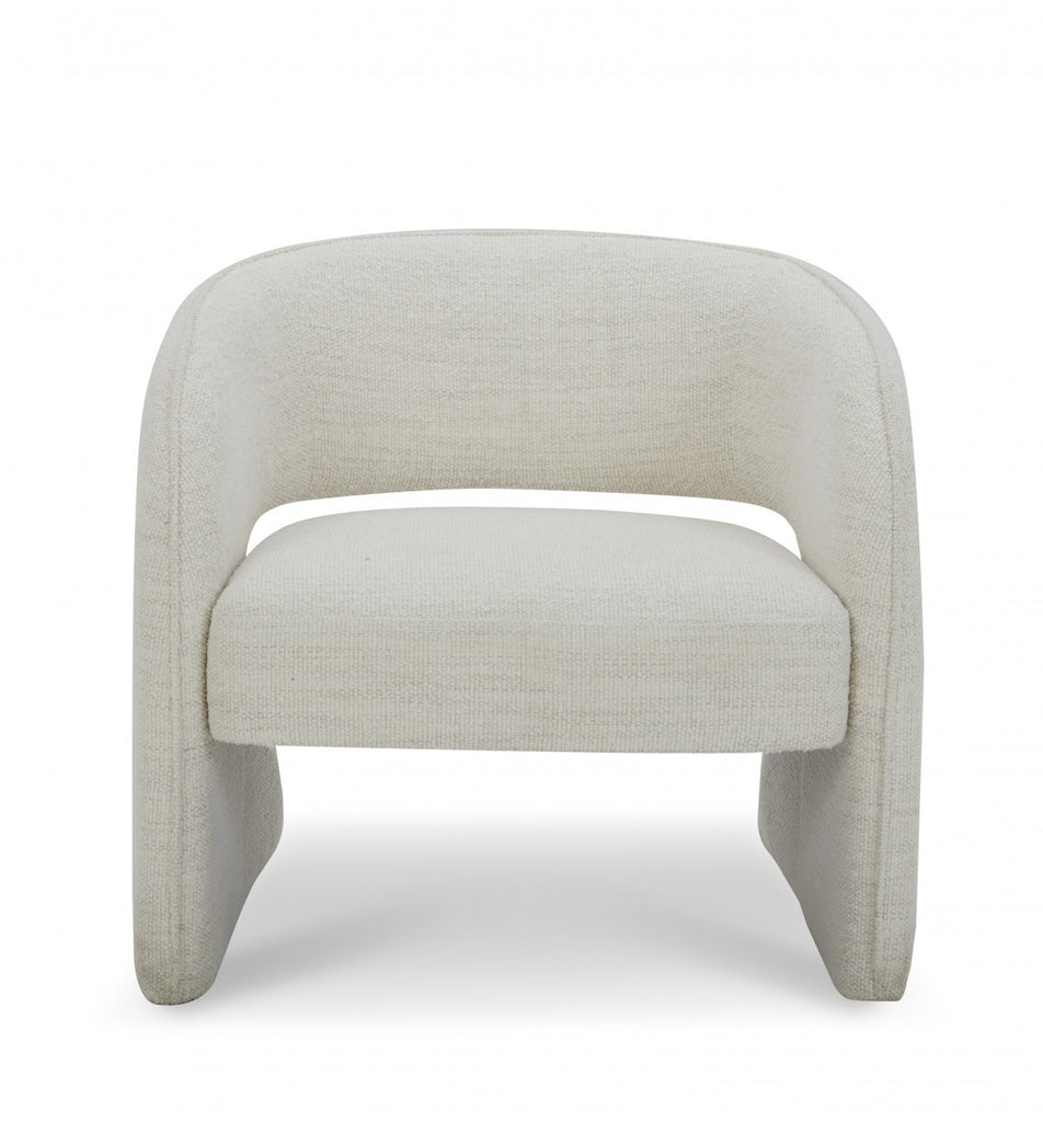 31" Cream Textural Solid Color Arm Chair