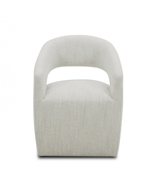 26" Cream Fabric Arm Chair