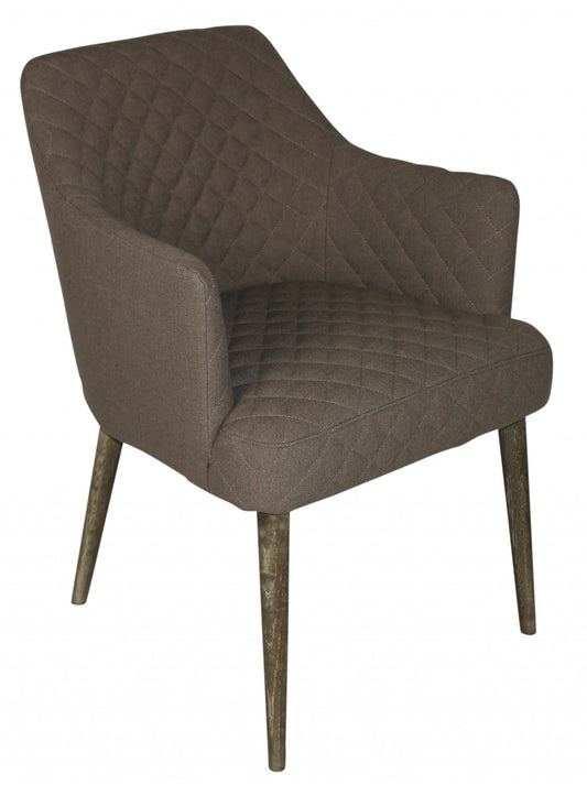 LuxxHomes  23" Gray Polyester Blend And Natural Solid Color Side Chair