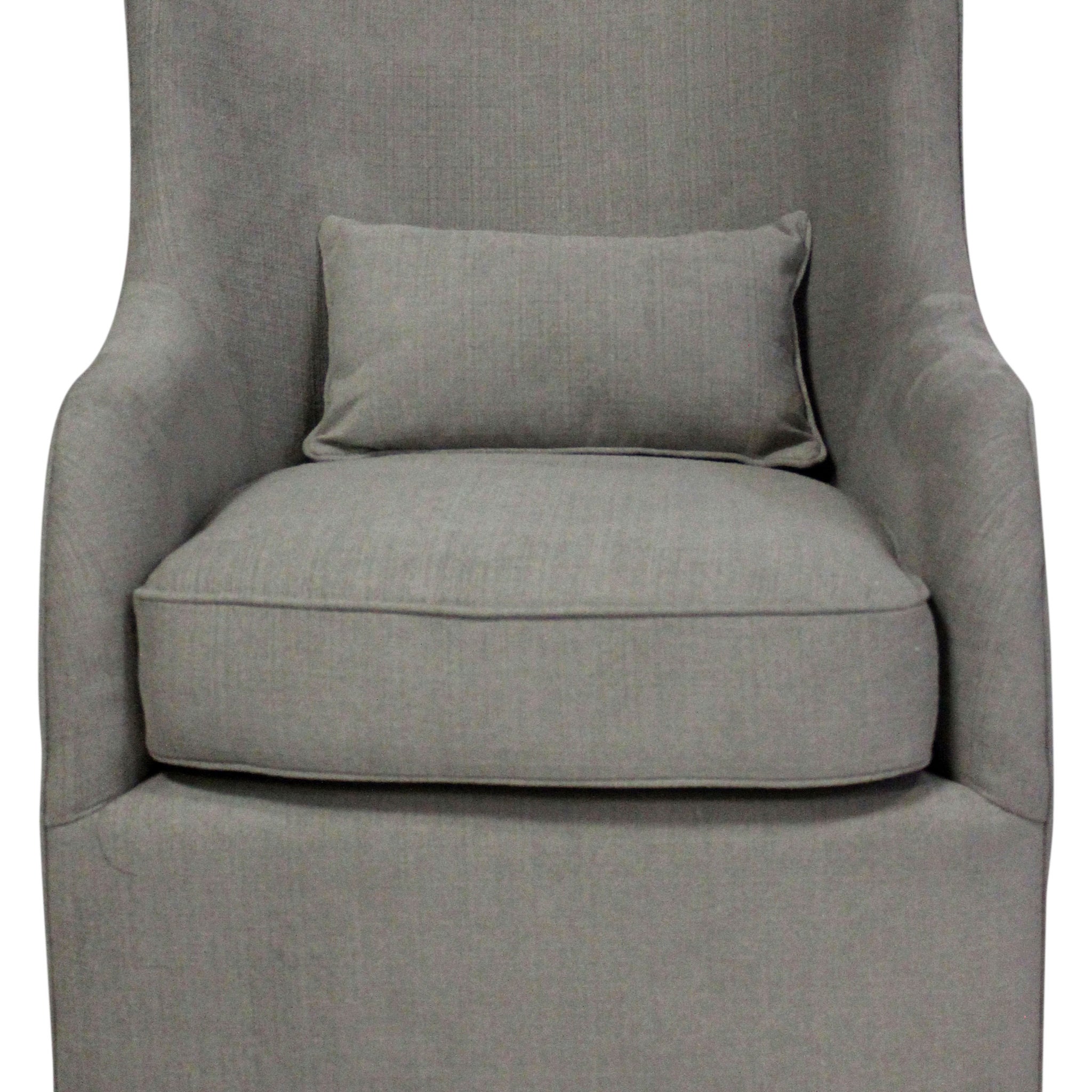 30" Gray Polyester Blend Solid Color Swivel Arm Chair