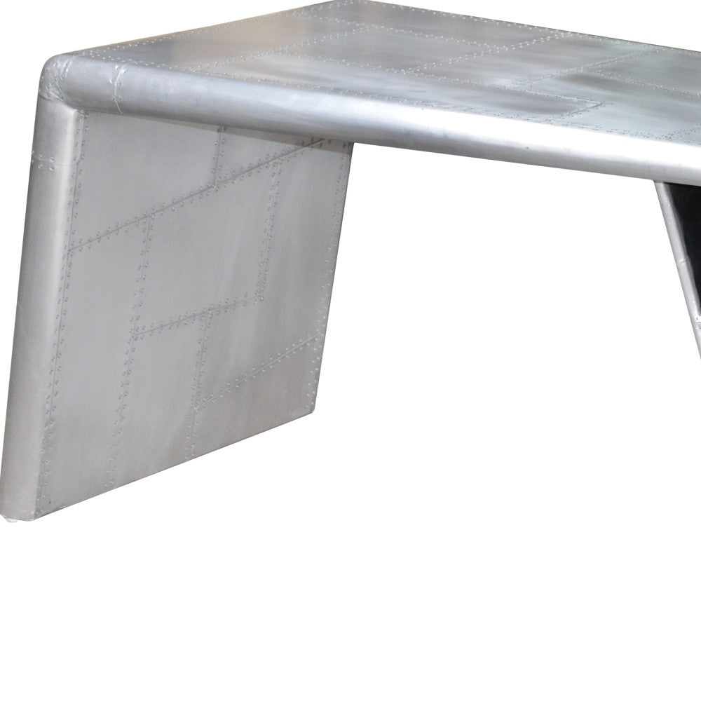 60" Silver Aluminum Writing Desk