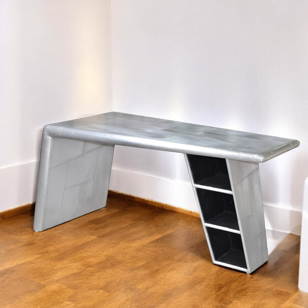 60" Silver Aluminum Writing Desk