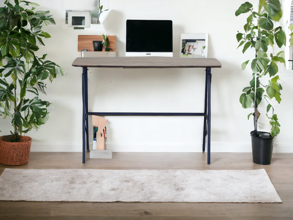 44" Brown and Black Solid Wood Writing Desk