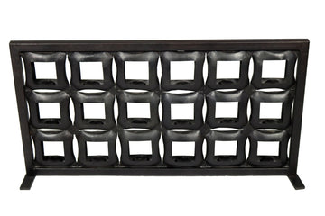 23" Black Iron Geometric Floor Tealight Candle Holder