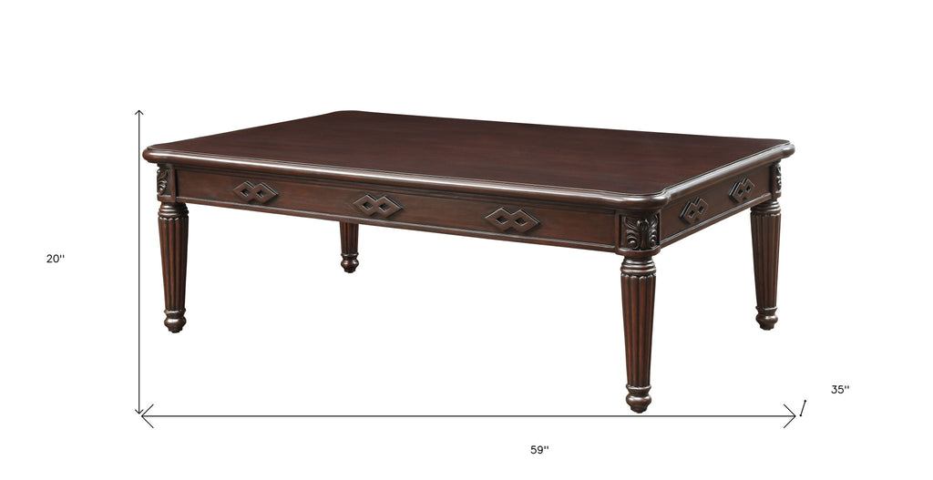 59" Espresso Solid Wood Coffee Table