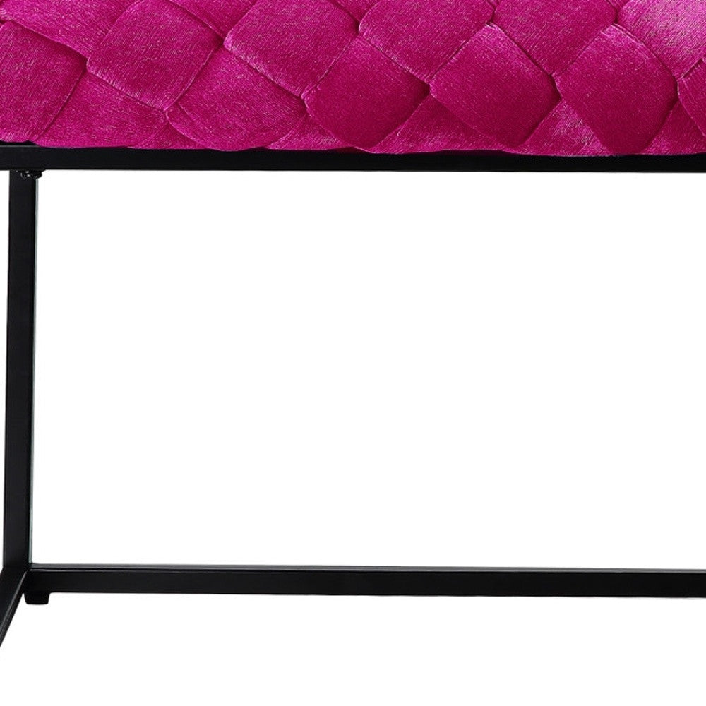 39" Black Upholstered Velvet Bench