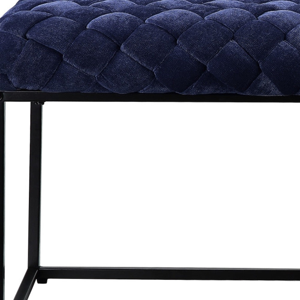 39" Black Upholstered Velvet Bench